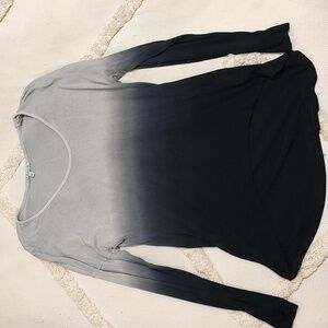Gray and Black Ombre Long Sleeve Top
